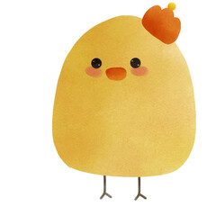 Cute little king chick with crown cartoon character