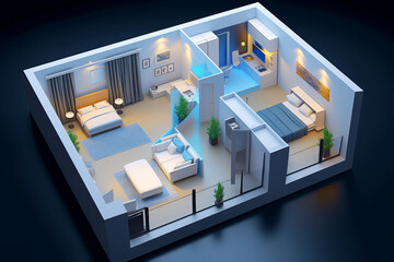 Fototapeta na wymiar apartment interior design, Generative AI
