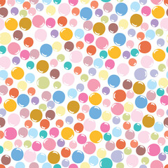 Seamless pattern with color circles. Polka dot.
