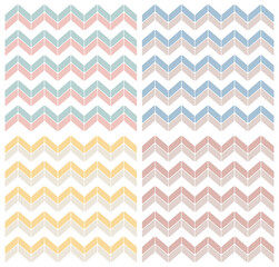 Set of geometric seamless patterns in pastel colors. Vector illustration perfect for wallpaper.