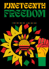 Juneteenth Freedom Day Abstract Vector Illustration