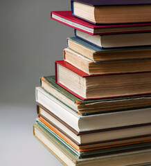 Stack of old books. Ancient background