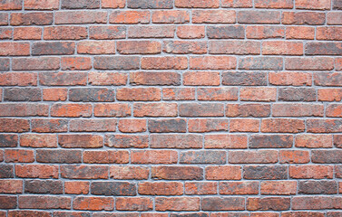 Modern brickwork.Red brickwork.Brick wall architecture.Facade decoration ornament.