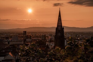 Fototapeta premium sunset over the old city