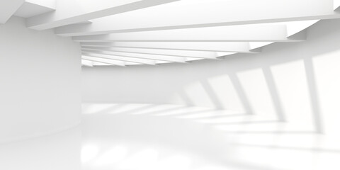 Obraz premium Minimalistic room space. White clean empty architecture interior