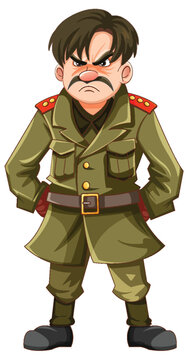 recommend clip art: Serious Military Officer with Grumpy Expression