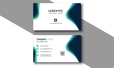 Business Card Template with Black Color.