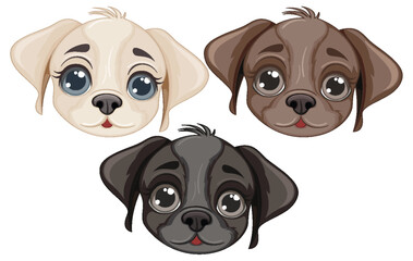 Cute dog face cartoon isolated
