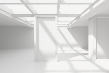 Obraz premium Empty Room. Abstract Futuristic Interior