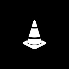 Fototapeta premium Road cone icon isolated on black background