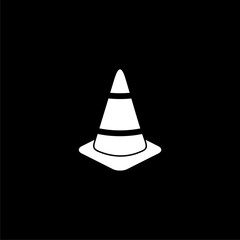 Fototapeta premium Road cone icon isolated on black background