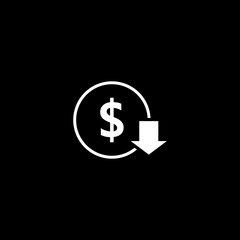  Cost Reduction icon isolated on black background