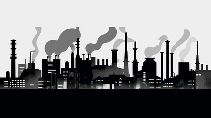 Fototapeta premium industrial skyline smoke vector art