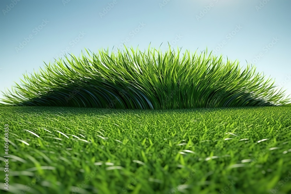 Poster a picture of an isolated greenfield.generative ai