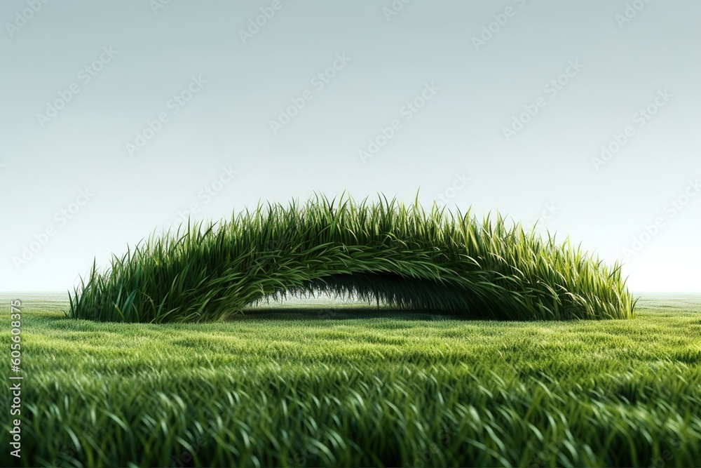 Poster a picture of an isolated greenfield.generative ai