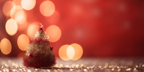 Ai generated illustration of Christmas decoration and sparkle bokeh light