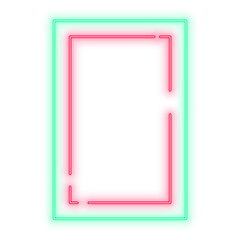 Neon Light Green Red Vertical Rectangle
