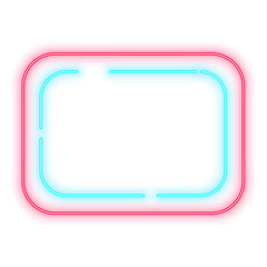 Neon Light Red Green Horizontal Rectangle