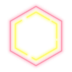 Neon Light Red Yellow Hexagon