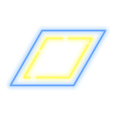Neon Light Blue Yellow Rhombus