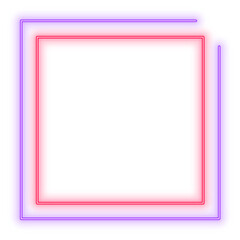 Neon Light Purple Red Square