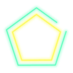 Neon Light Green Yellow Pentagon