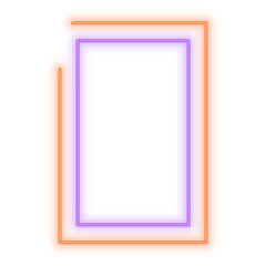 Neon Light Orange Purple Vertical Rectangle