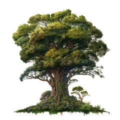 Fototapeta na wymiar fantasy tree, wygenerowana przez AI, ilustracja drzewa bez tła