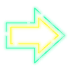 Neon Light Green Yellow Arrow