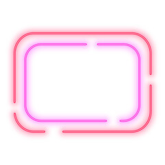 Neon Light Red Pink Horizontal Rectangle