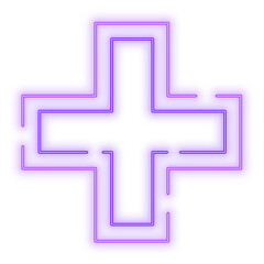 Fototapeta premium Neon Light Purple Cross