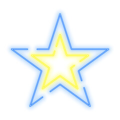 Neon Light Blue Yellow Star