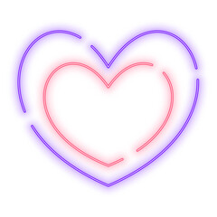 Neon Light Purple Red Heart