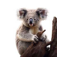 cute koala climbing a tree 1 -Transparent background- animal art  made with Generative AI
