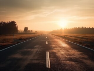 Fototapeta premium Race track Empty asphalt road concept Driving on an empty road Racing sports concept Created with Generative AI technology