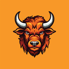 Bull Mascot Logo Design Bull Vector 