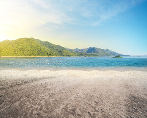 beach with blue sky landscape, background