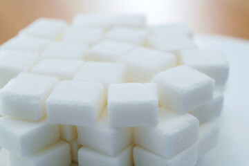 Background of many sugar cubes