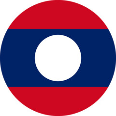 round Lao national flag of Laos, Asia