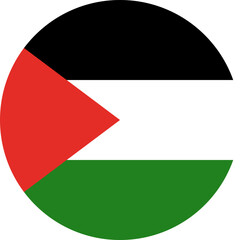 round Palestinian national flag of Palestine, Asia - obrazy, fototapety, plakaty