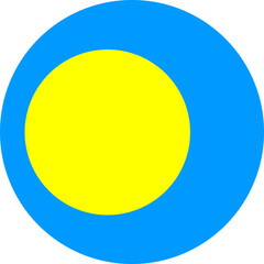 round Palauan national flag of Palau, Oceania