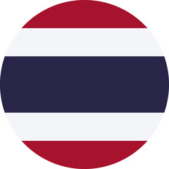round Thai national flag of Thailand, Asia