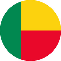 round Beninese national flag of Benin, Africa