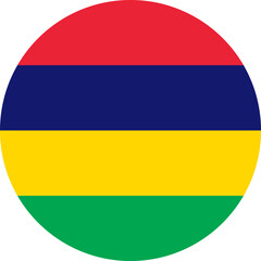 Fototapeta premium round Mauritian national flag of Mauritius, Africa