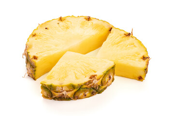 ripe pineapple isolated. Bright pineapple in minimal style. Fresh pineapples. Tropical fruits. Vegetarianism. Summer fruits.