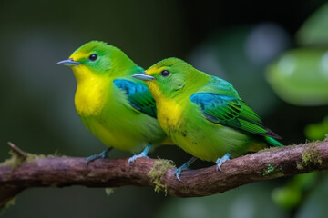 Blue-naped Chlorophonia, cute birds, Generative ai
