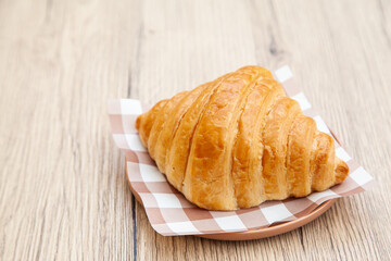 Fresh baked homemade plain butter croissant 