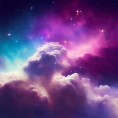 Space galaxy cloud nebula background. Generative AI