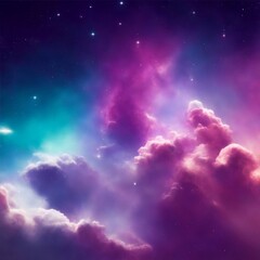 Obraz na płótnie Canvas Space galaxy cloud nebula background. Generative AI