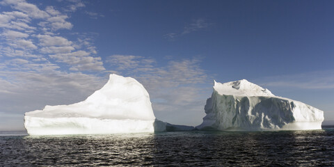 Iceberg floating in the Gabriel Strait near Lower Savage Islands, Nunavut, Canada